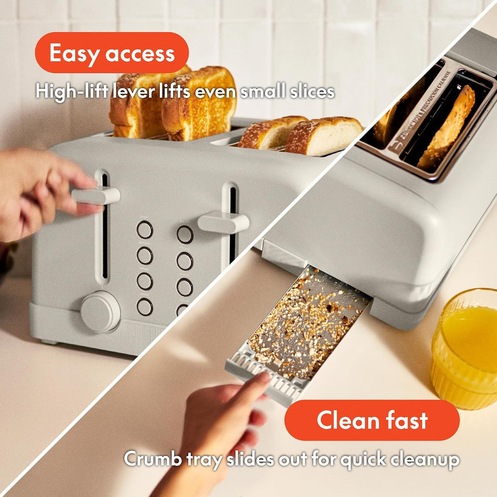 4-Slice Toaster with Extra Wide Slots, Oatmilk