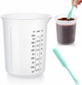 Silicone Measuring Cups Set with 3 Spatulas, 500ml, Microwave Safe | Liquid Measuring Cup, Honeycomb Heat Resistant, Stackable Nesting Design, for Melting Chocolate Butter, BPA Free