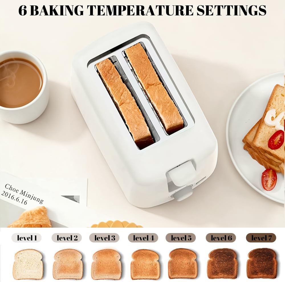 2-Slice Toaster, Extra Wide Slots for Bagels & Thick Bread, 6 Browning Settings, Removable Crumb Tray, Cancel Button