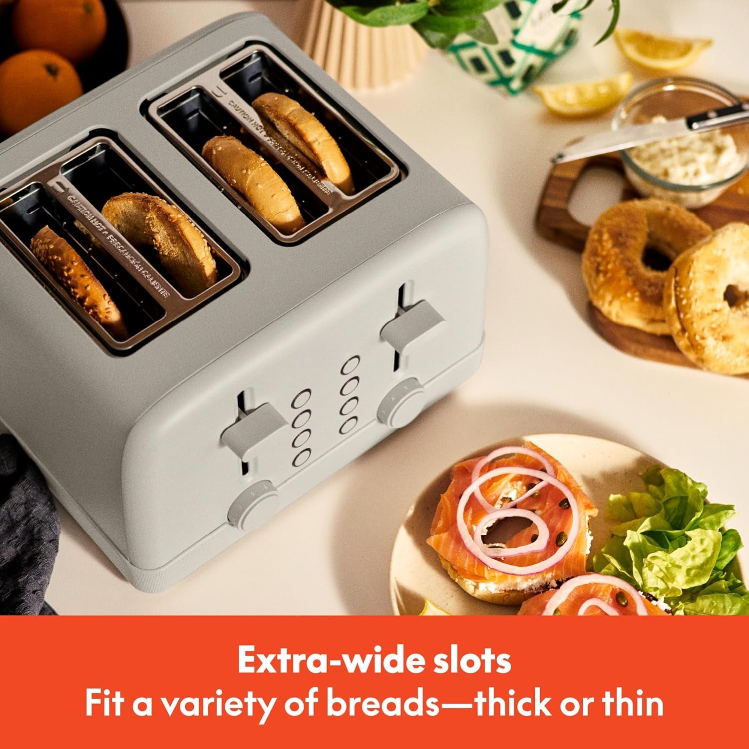 4-Slice Toaster with Extra Wide Slots, Oatmilk