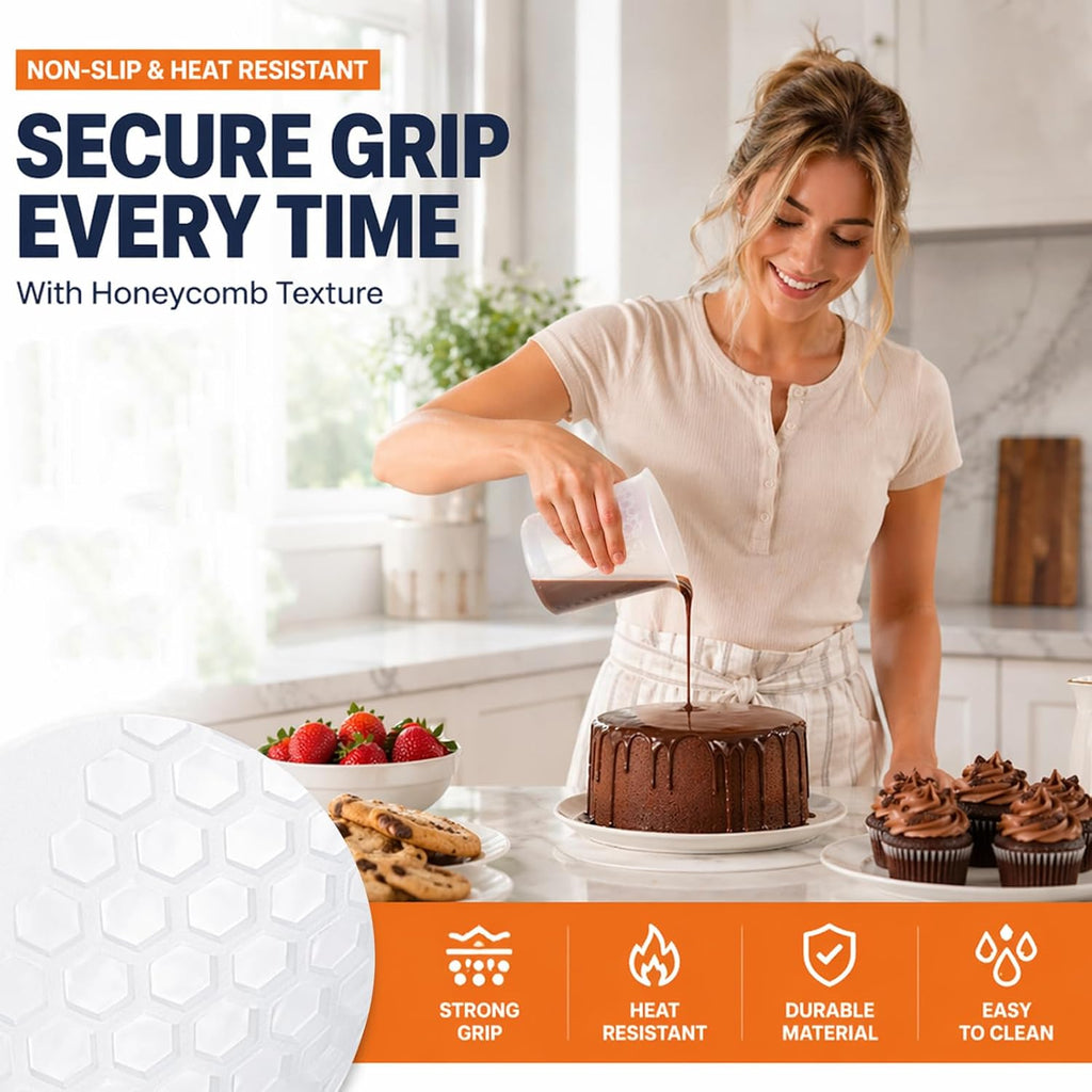 Silicone Measuring Cups Set with 3 Spatulas, 500ml, Microwave Safe | Liquid Measuring Cup, Honeycomb Heat Resistant, Stackable Nesting Design, for Melting Chocolate Butter, BPA Free