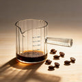 6 OZ Espresso Cups Double Shots Measuring Cup with Glass Handle, Clear | Dishwasher Safe, Double V-Shaped Spout, Milk Frothing Pitcher, Demitasse Cups Espresso Accessories for Coffee Bar