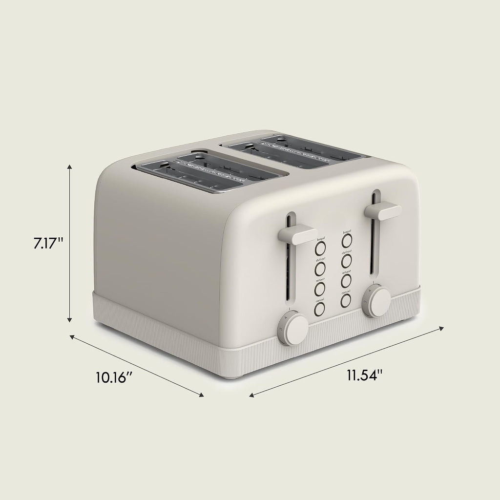 4-Slice Toaster with Extra Wide Slots, Oatmilk