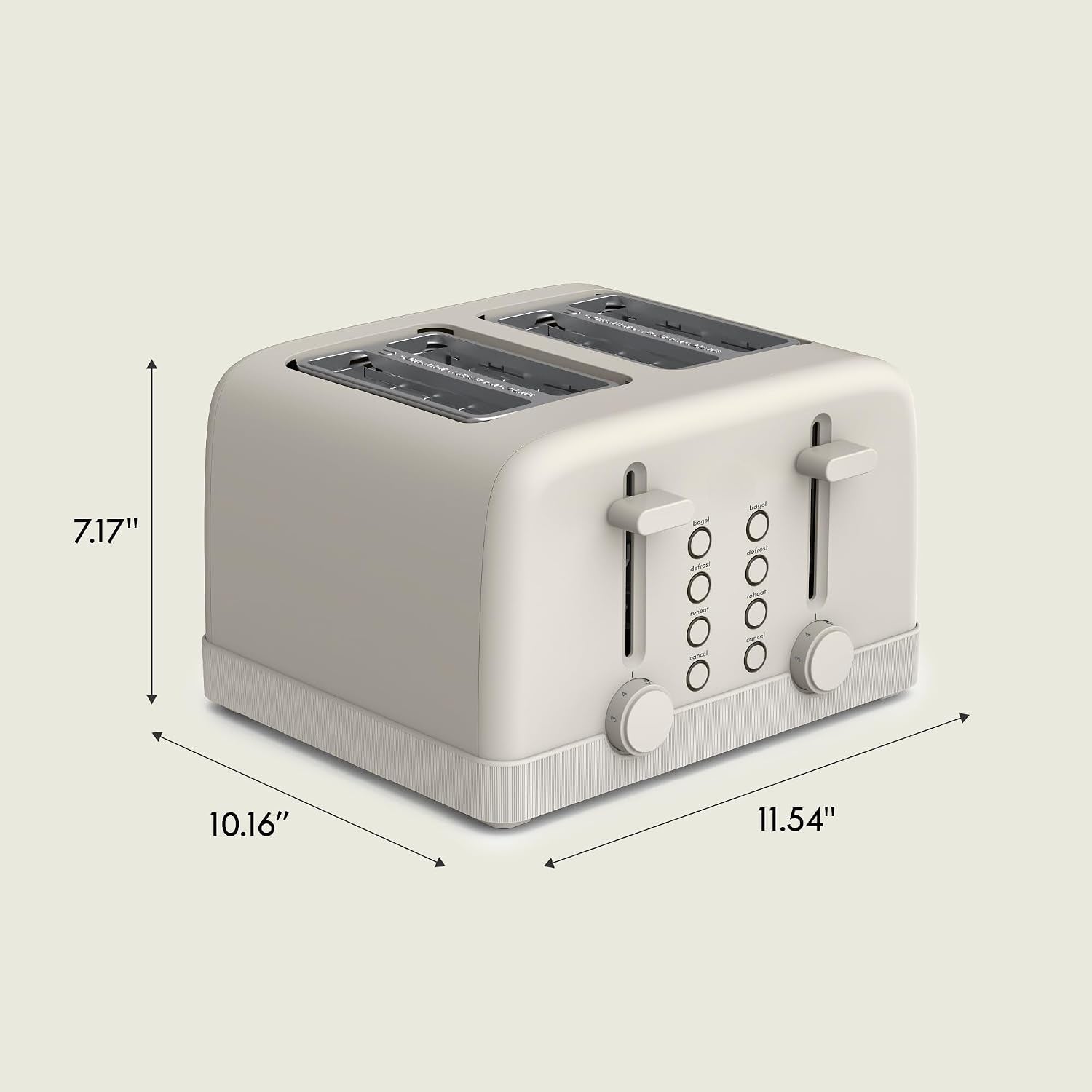 4-Slice Toaster with Extra Wide Slots, Oatmilk